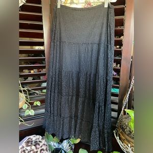 Laura Ashley tiered lace maxi skirt with elastic waist